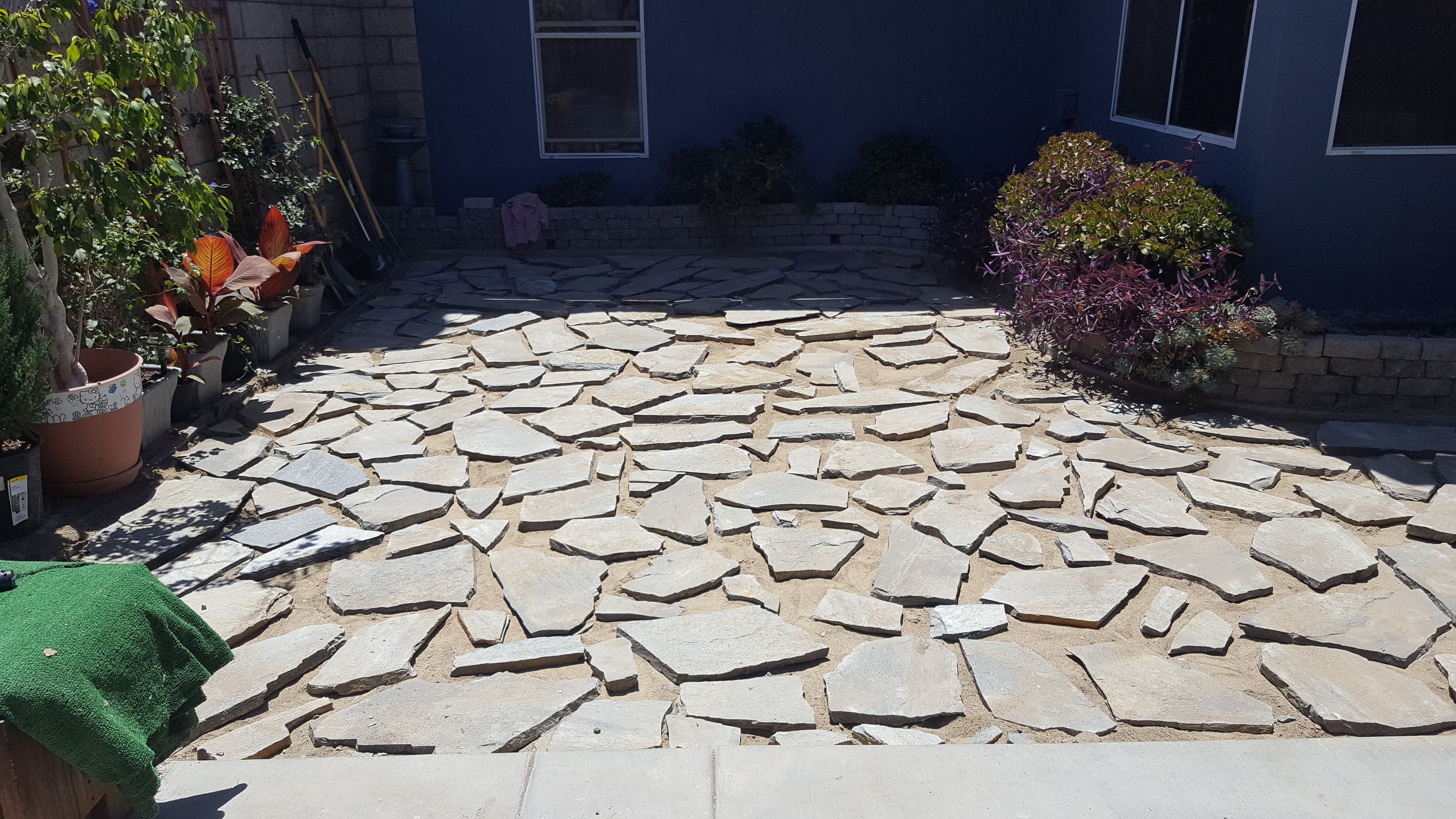 Installing the slate walkway
